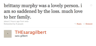 Illustration for article titled Celebrities React To Brittany Murphy's Death On Twitter